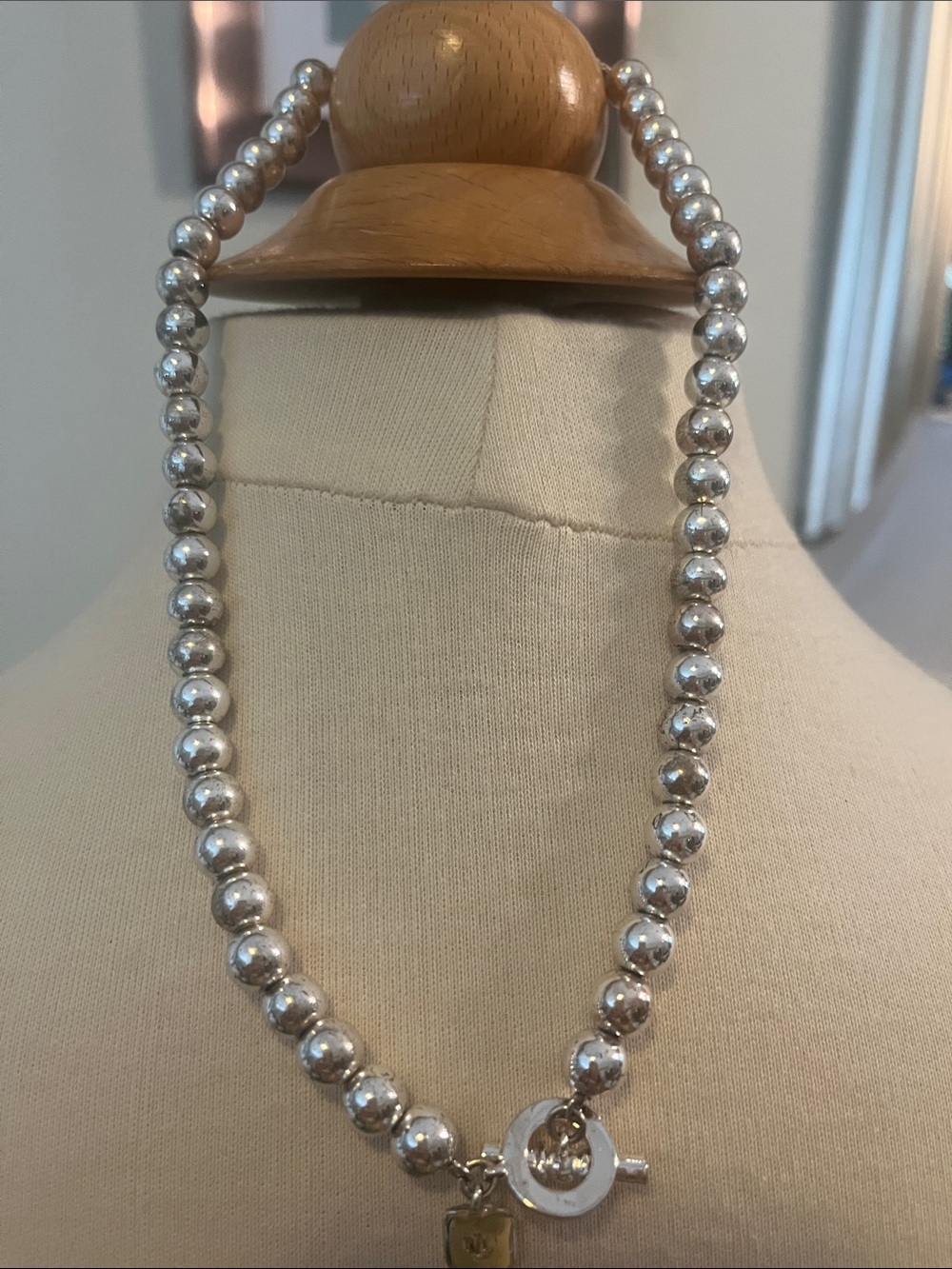 RL Ralph Lauren Silver Tone Bead Necklace - Vintage Women's Jewelry - Picture 5 of 7